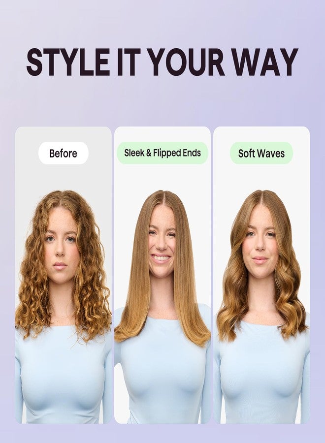 ويفي توك فرشاة تمليس الشعر Wavytalk، فرشاة تمليس أيونية أنيقة، مشط تمليس سيراميك مضاد للحروق مع شاشة LED لشعر فائق النعومة، جهد مزدوج، ذهبي وردي. - Image 5