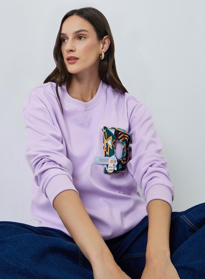 Take Two Women's 3D Printed Decor Round Neck Long Sleeve Sweatshirt - Image 1