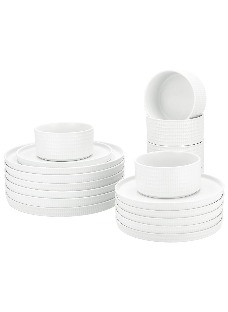 La Mesa La Mesa white porcelain 18 pc dinner set  - Image 1