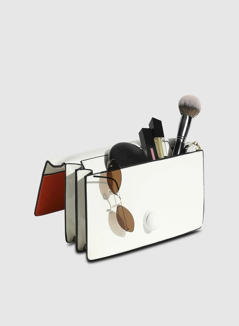 صوص هاوت حقيبة كروس بودي بلوك بلون برتقالي وأسود