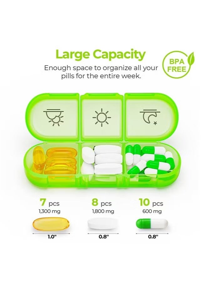 Weekly Pill Organizer 3 Times A Day ,Portable 7 Day Pill Box Case with Large Separate Compartments to Hold Medication, Vitamins, Fish Oil and Supplements（transparent） - Image 3