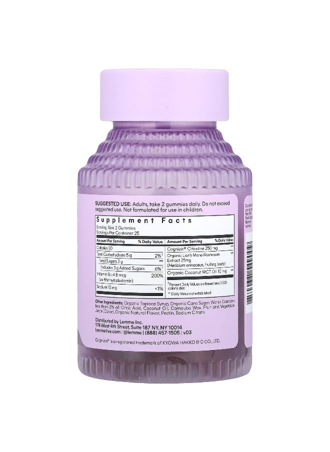 Lemme Lemme, Focus, Concentration Gummies, Strawberry, 50 Gummies  - Image 2