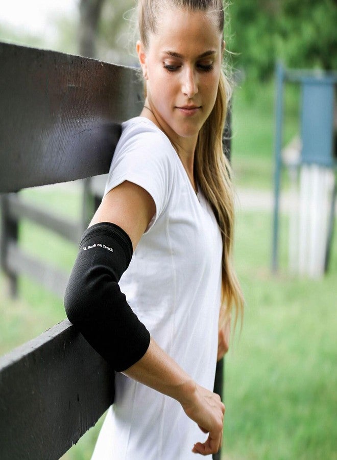 Back on Track Classic Elbow Brace 2-Way Stretch 1200 with Welltex Technology, Black, Small - Image 4