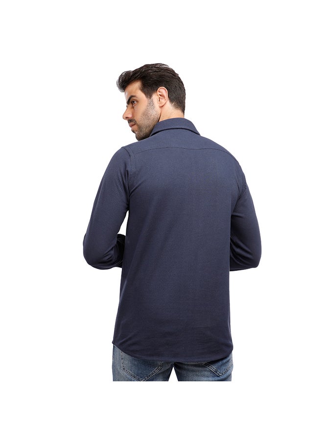 Coup COUP Slim Basic Shirt For Men - Navy - S - Image 3
