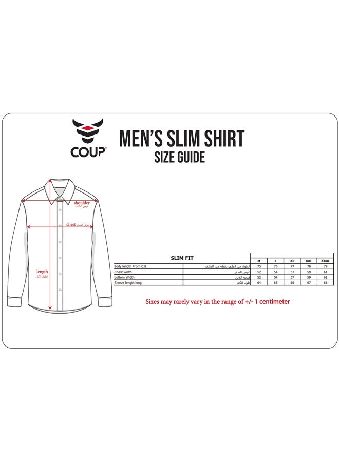 Coup COUP Slim Basic Shirt For Men - Navy - S - Image 5