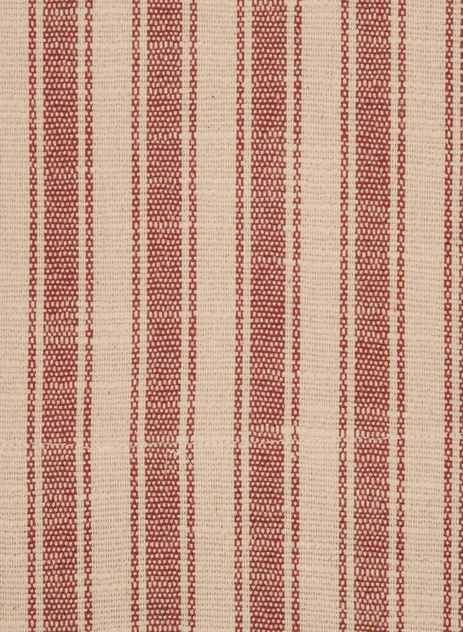 Piper Classics Market Place Red Ticking Stripe Tier Curtains, Set of 2, 24" Long, Farmhouse Style Brick Red & Natural Cream Tiers/Café Curtains - Image 4