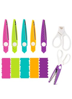 CMGTYYD 6Pcs/Set Craft Scissors Decorative Paper Edge Scissors with Storage Box Set, 5 Kinds Zig Zag Edges Scissors Great for DIY Projects Paper Card,Photo, Scrapbook,Office School Home Manual  - Image 1