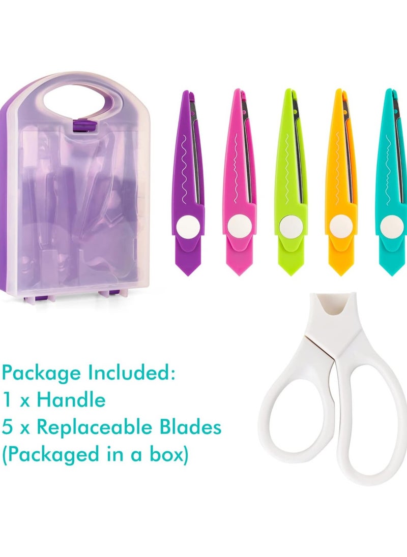 CMGTYYD 6Pcs/Set Craft Scissors Decorative Paper Edge Scissors with Storage Box Set, 5 Kinds Zig Zag Edges Scissors Great for DIY Projects Paper Card,Photo, Scrapbook,Office School Home Manual  - Image 2
