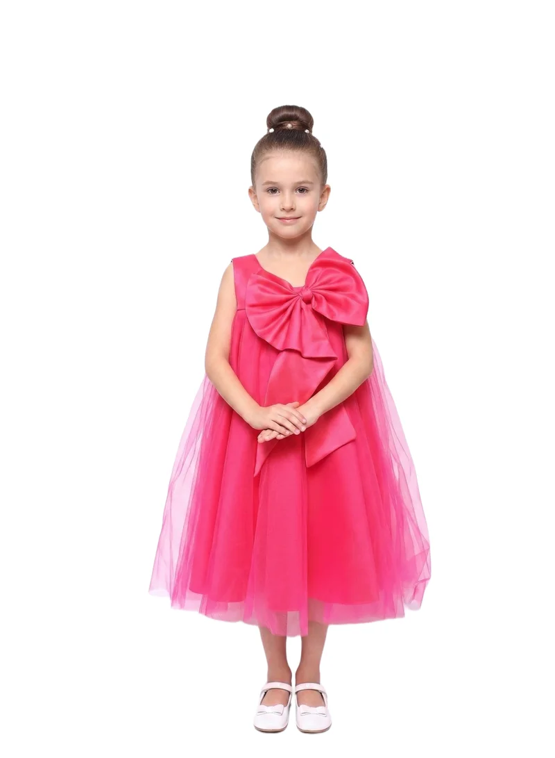 بيداني One-Shoulder Hot Pink Tulle Party Dress