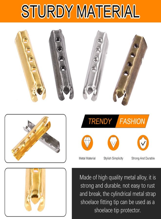 Rustark 301Pcs 4 Colors Metal Aglets Shoelace Tips Head Aglets Replacement Shoelace End Tips with Pilers Tool Assortment Kit for Canvas Sneakers Hoodies DIY Repair Multicolored - Image 4