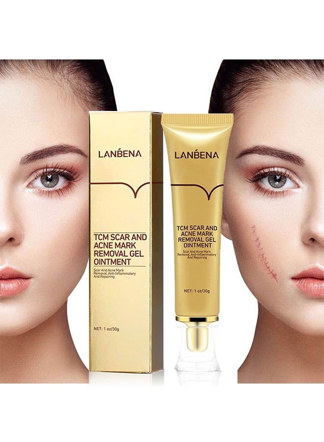 LANBENA Skin Care Gel,Herbal repair scar cream 30g, scar gel, skin repair gel, natural plant ingredients, effectively repair old and new scars, burns, stretch marks, acne, sunburn (30g) - Image 1