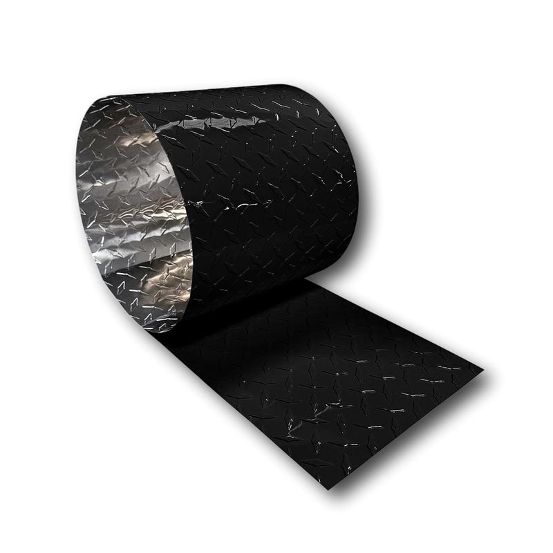 EAGLE 1 -0.025 (Thin) 10 FT Embossed Aluminum Diamond Checker Plate Sheets/Rolls (Multiple Sizes and Colors) - (2in. X 10ft, Black) - Image 1