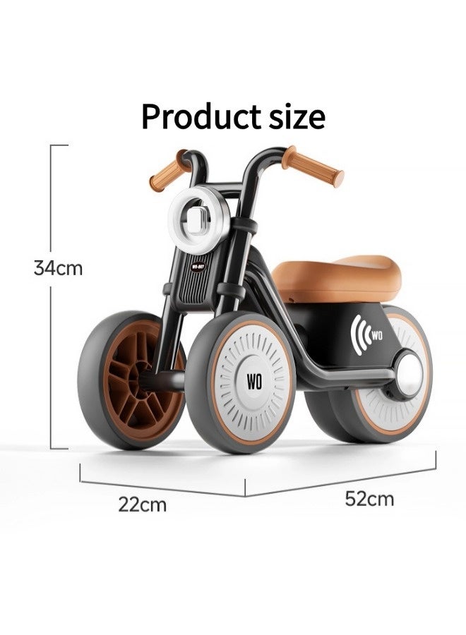 جني ثروة ألعاب ركوب دراجة توازن للأطفال لعبة عجلات صامتة لعبة ركوب لعبة مشي للأطفال دراجة للأطفال الصغار أسود | ألعاب وهوايات | إلكترونية، تعمل بالبطارية واللف | تعمل بالبطارية | 1 دراجة توازن للأطفال - Image 2