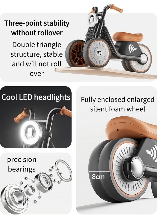 جني ثروة ألعاب ركوب دراجة توازن للأطفال لعبة عجلات صامتة لعبة ركوب لعبة مشي للأطفال دراجة للأطفال الصغار أسود | ألعاب وهوايات | إلكترونية، تعمل بالبطارية واللف | تعمل بالبطارية | 1 دراجة توازن للأطفال - Image 4