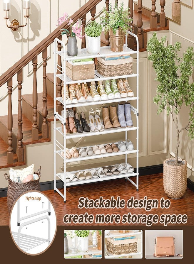 SUFAUY 3-Tier Mesh Shoe Rack, Closet Metal 33" Wide Shoe Shelf Heavy Duty, White - Image 3