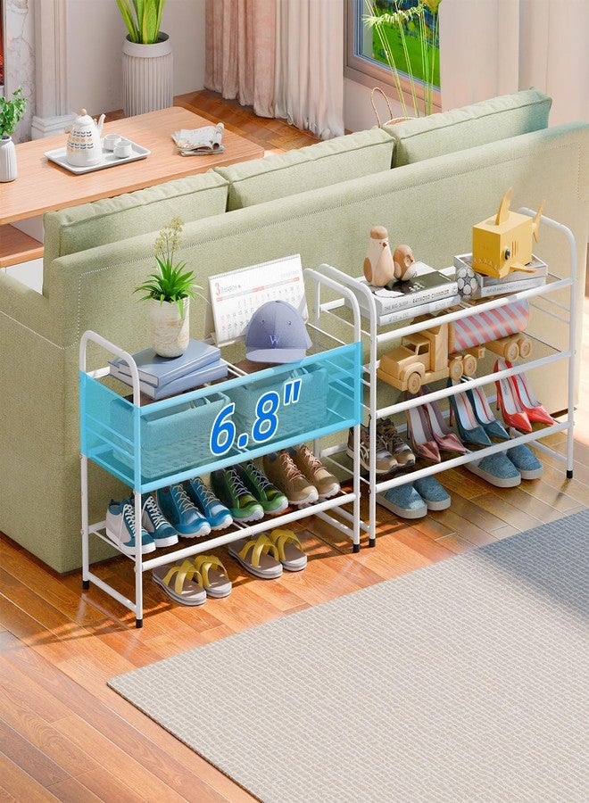 SUFAUY 3-Tier Mesh Shoe Rack, Closet Metal 33" Wide Shoe Shelf Heavy Duty, White - Image 4