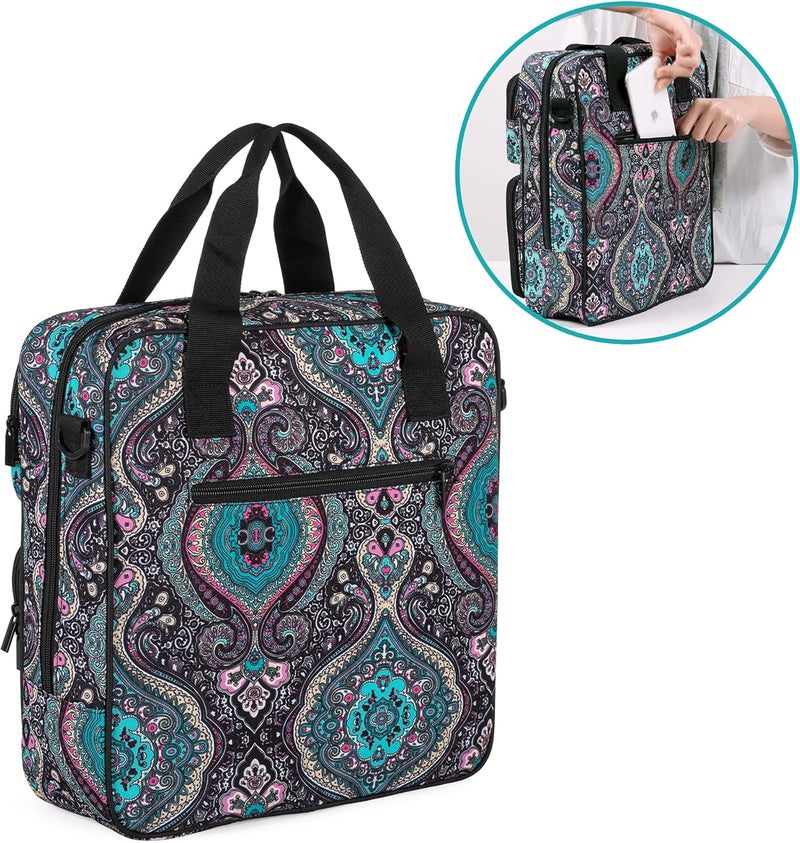 LoDrid Embroidery Storage Bag, Embroidery Project Carry Case, Portable Bag for Embroidery Kit, Craft Supplies & Cross Stitch Kits Tools, with Handles and Shoulder Strap, Totem, Bag Only - Image 4
