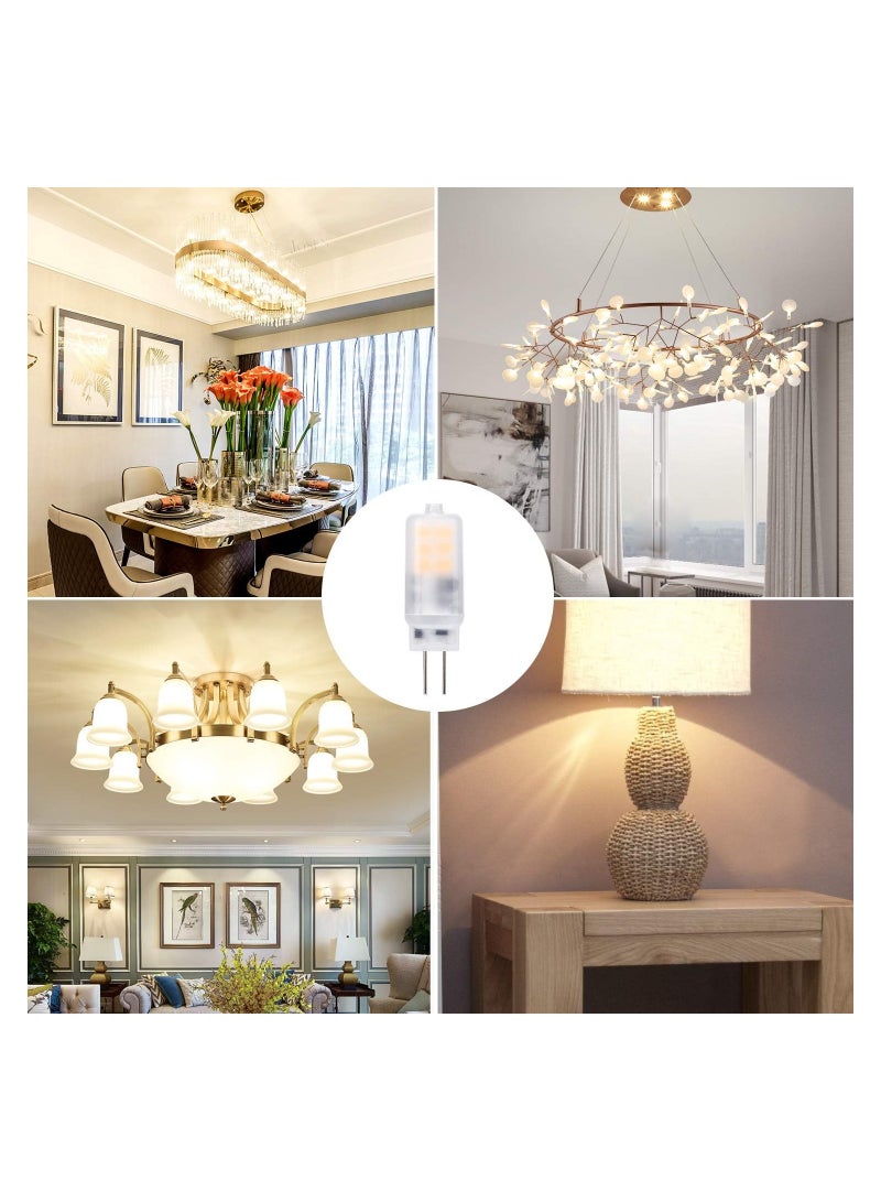 (10-Pack) G4 LED Light Bulb 2W AC/DC 12V Warm White 2700K Bi-Pin Base, Equivalent to 10W, 15W, 20W Halogen Bulbs for Landscape, Chandelier, Under Cabinet Lighting, Non-Dimmable, Flicker-Free. - Image 4