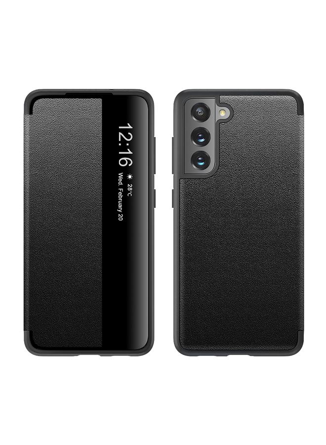 Case For Samsung Galaxy S21 FE Magnetic Side Window View Shockproof Horizontal Flip Leather Case