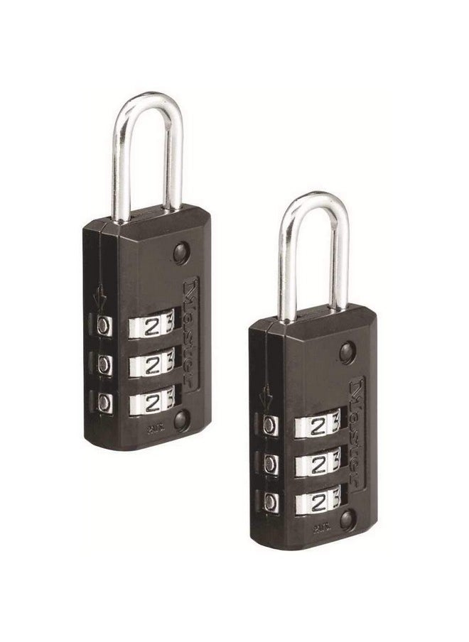 Master Lock Master Lock Black Set Your Own Combination Luggage Lock, Custom Combo Suitcase Padlock for Travel Bags or Backpacks, 646T , 2 Count ( Pack of 1)  - Image 2