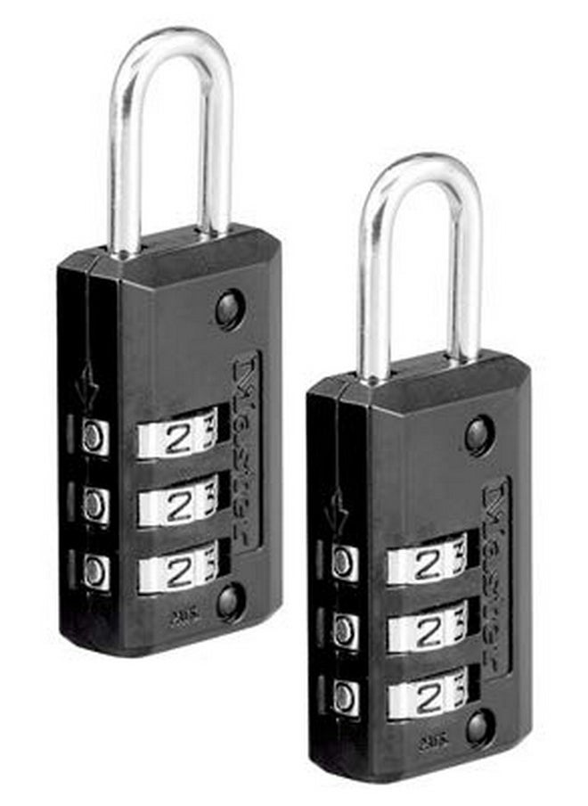 Master Lock Master Lock Black Set Your Own Combination Luggage Lock, Custom Combo Suitcase Padlock for Travel Bags or Backpacks, 646T , 2 Count ( Pack of 1)  - Image 3