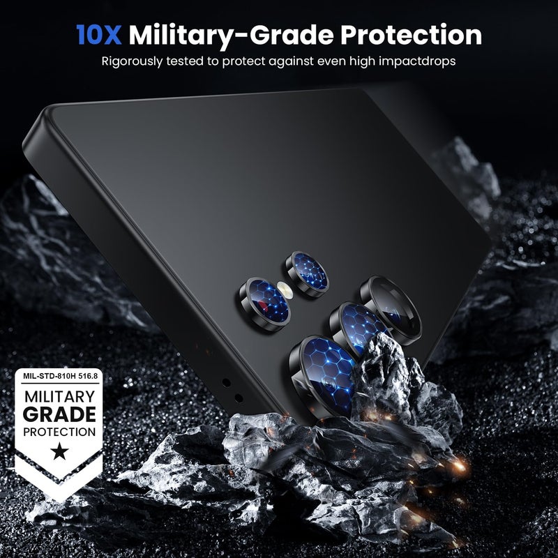 WSKEN for Samsung Galaxy S25 Ultra Camera Lens Protector - Ultra Thin Case Friendly, 9H Shatterproof Tempered Glass with Aluminum Metal Circle Camera Screen Protector Cover Accessories, Black - Image 4