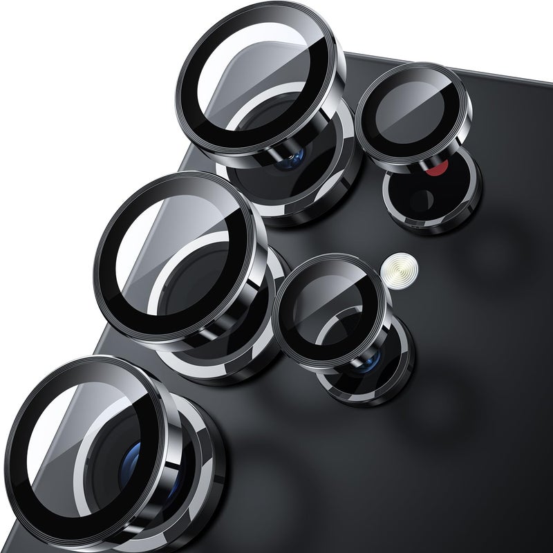 WSKEN for Samsung Galaxy S25 Ultra Camera Lens Protector - Ultra Thin Case Friendly, 9H Shatterproof Tempered Glass with Aluminum Metal Circle Camera Screen Protector Cover Accessories, Black - Image 1