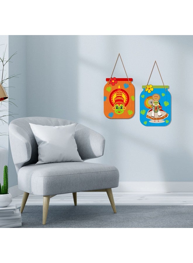 Artvibes Kathakali Decorative Wall Art MDF Wooden Wall Hanger for Living Room | Bedroom | Office | Gift | Wall Hanging For Home Decoration | Home Decor Items (WH_6813N), Set of 2 - Image 3