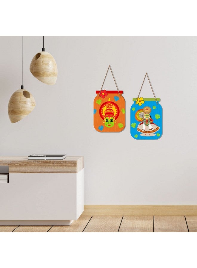 Artvibes Kathakali Decorative Wall Art MDF Wooden Wall Hanger for Living Room | Bedroom | Office | Gift | Wall Hanging For Home Decoration | Home Decor Items (WH_6813N), Set of 2 - Image 4