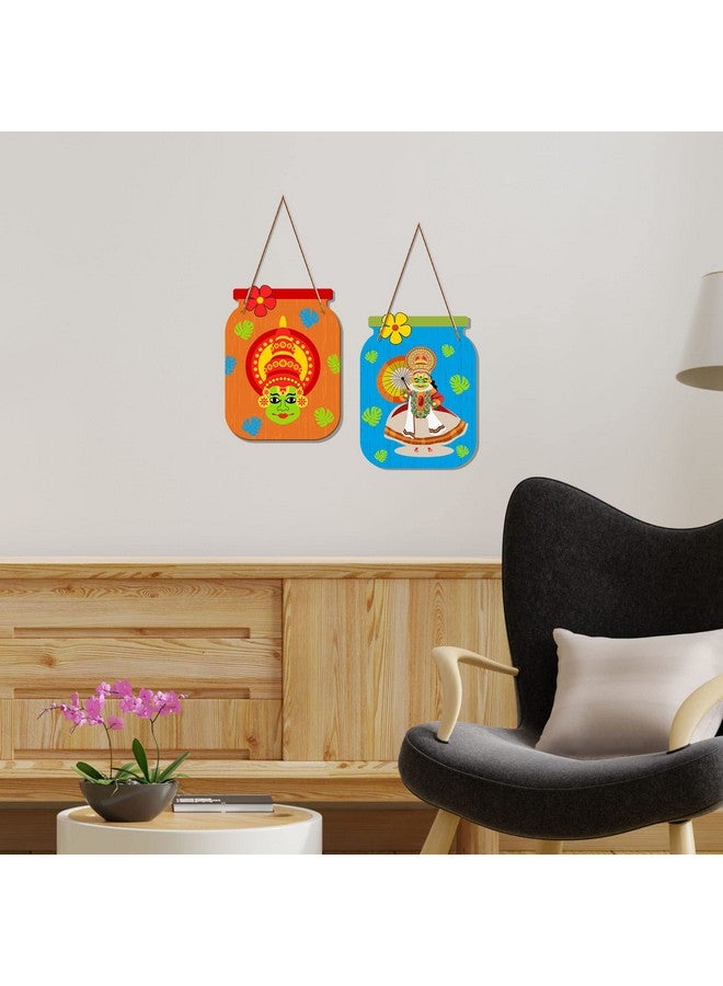 Artvibes Kathakali Decorative Wall Art MDF Wooden Wall Hanger for Living Room | Bedroom | Office | Gift | Wall Hanging For Home Decoration | Home Decor Items (WH_6813N), Set of 2 - Image 2