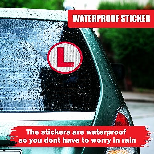 Goelite Reflective L Sticker for Learning Driver, Waterproof Board Sticker for Car, Easily Removable Material (15cm x 15 cm, 2pcs) (Style 1) - Image 2