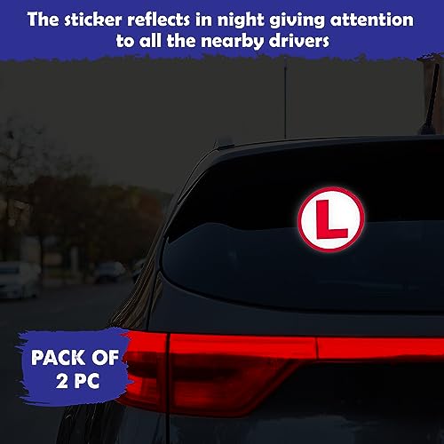 Goelite Reflective L Sticker for Learning Driver, Waterproof Board Sticker for Car, Easily Removable Material (15cm x 15 cm, 2pcs) (Style 1) - Image 3