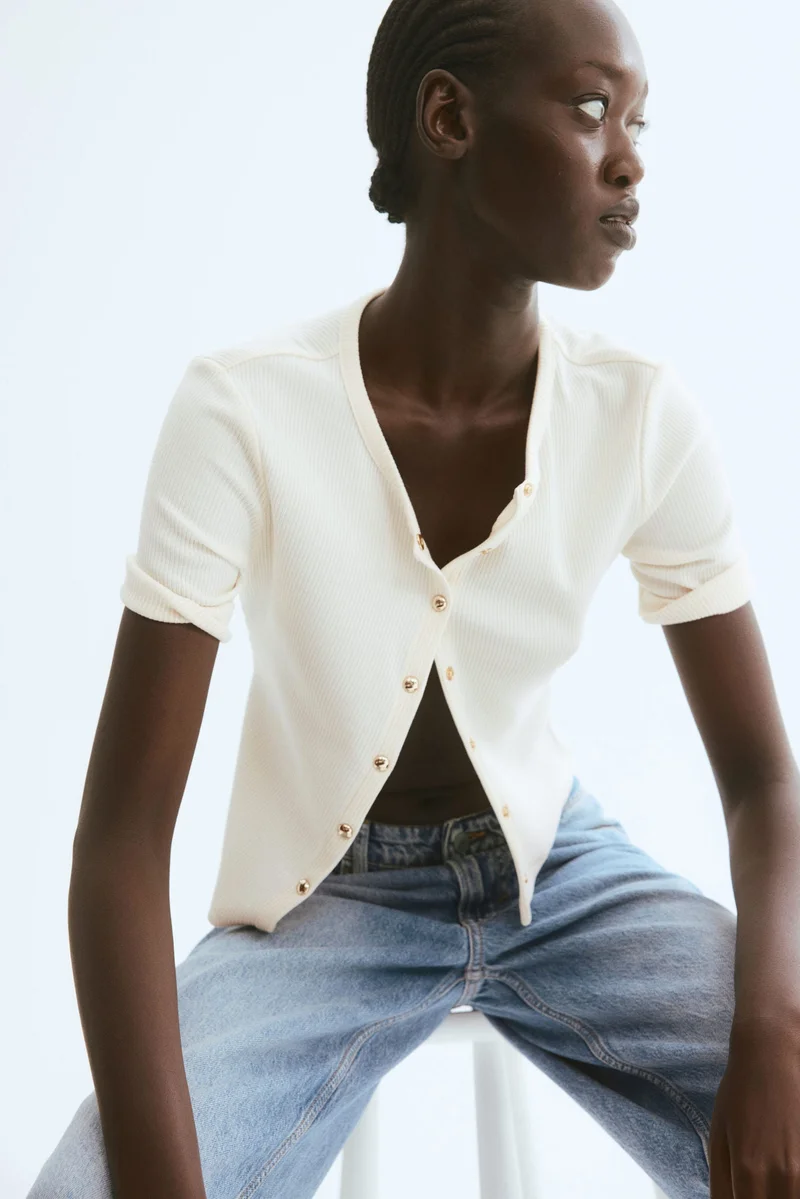 H&M Ribbed jersey cardigan