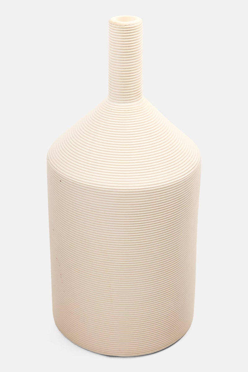 Muy Mucho Feeling Good At Home Textured Flower Vase 30 H x 13 W cm, White - Image 2