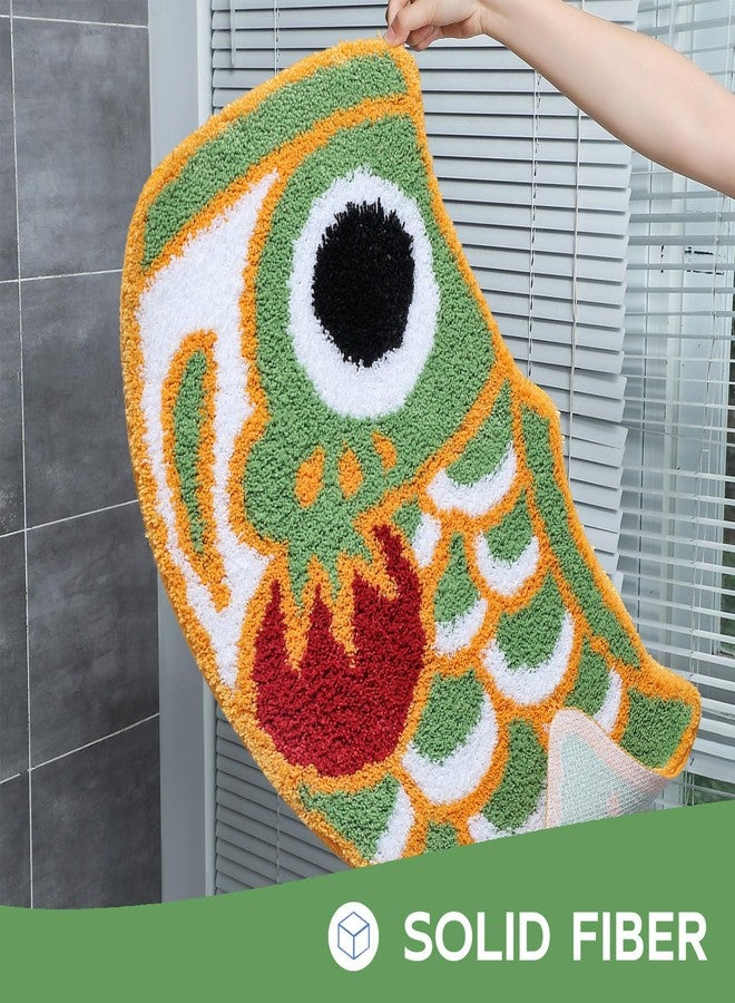 Feblilac Green Fish Koi Bathroom Rug, Japanese Style Bath Rug, Fun Washable Bathroom Mat, Microfiber Bath Mats for Bathroom Living Room Fast Dry - Image 4