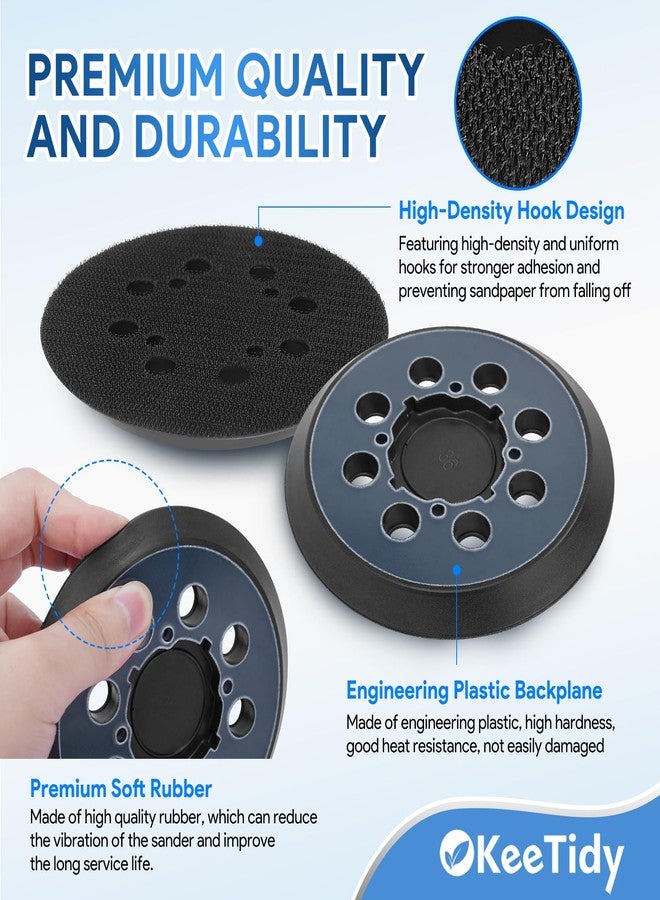 Keetidy Sander Pad for DeWalt DWE6421 6421K DWE6423 6423K DCW210B Random Orbital Sander 4 Screw Holes Sanding, 5" 8 Hole Hook and Loop Replacement Orbital Sander Pad, Replace Part# DWE64233 & N329079 - Image 5