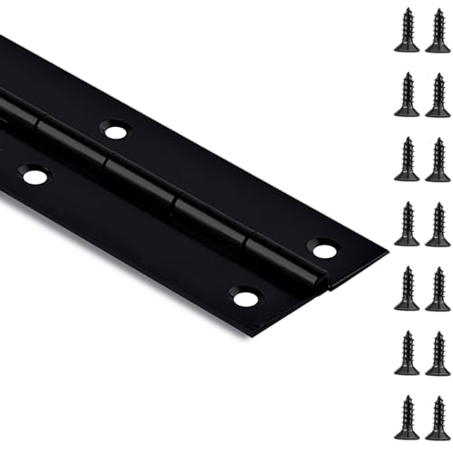 GRRONZEE Black Piano Hinge 30 Inch x 2 Inch Open Width Heavy Duty Stainless Steel Piano Hinge Continuous Hinge for Cabinet Door DIY Wood Boxes 0047 Leaf Thickness - Image 1