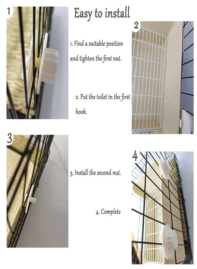 Hamiledyi Corner Litter Box for Rabbit Cage Bunny Litter Box with Grate Square Rabbit Potty Training Litterbox Plastic Guinea Pig Toilet Training Box for Cage (Brown) - Image 3