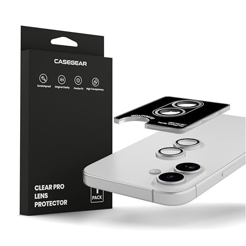 CASEGEAR Clear Pro Camera Lens Protector Compatible With iPhone 16/16 Plus | HD Clarity | Scratch Resistant | Complete Coverage | Easy Installation | Silver - Image 2