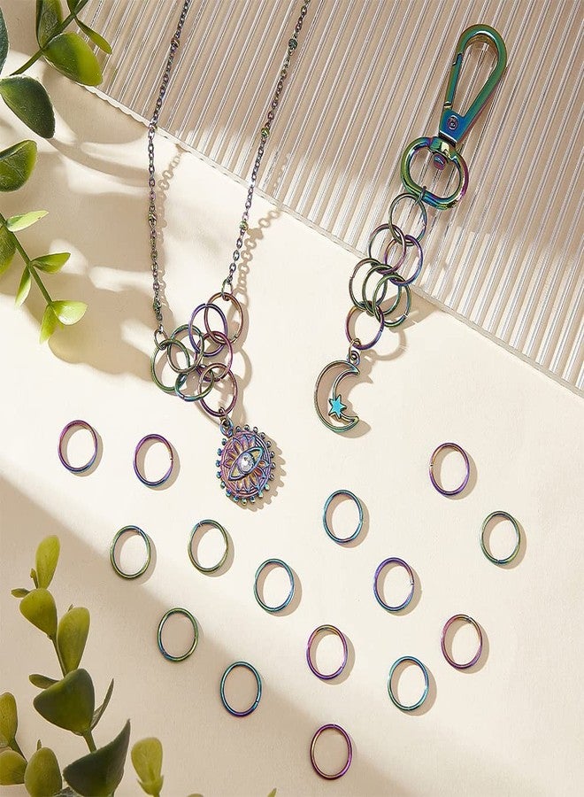 CHGCRAFT 60Pcs Rainbow Open Jump Rings - 304 Stainless Steel Plating for Necklace Bracelet Earrings Making, 18 Gauge 12mm - Image 3