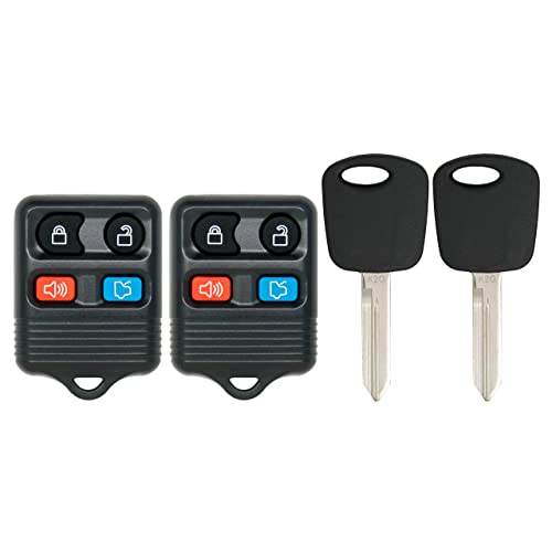 Keyless2Go Replacement for Entry Remote Car Key Fob Vehicles That Use Self-Programming with New Uncut Transponder Ignition Car Key H72 (2 Pack) - Image 1