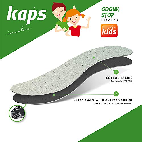 Kaps Best Shoe Insoles Inserts for Children | Bad Smell Odor-Eater Technology with Breathable Foam |Cut to Fit | Kaps Odour Stop Kids Made in Europe Multicolor - Image 2