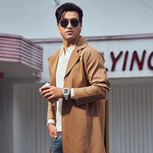 TSAR BOMBA ساعة تسار بومبا الفاخرة للرجال 50 متر مقاومة للماء حركة كوارتز يابانية علبة من الفولاذ المقاوم للصدأ زجاج ياقوتي مع وظيفة كرونوغراف وتاريخ هدية فريدة وعصرية للساعة… - Image 2