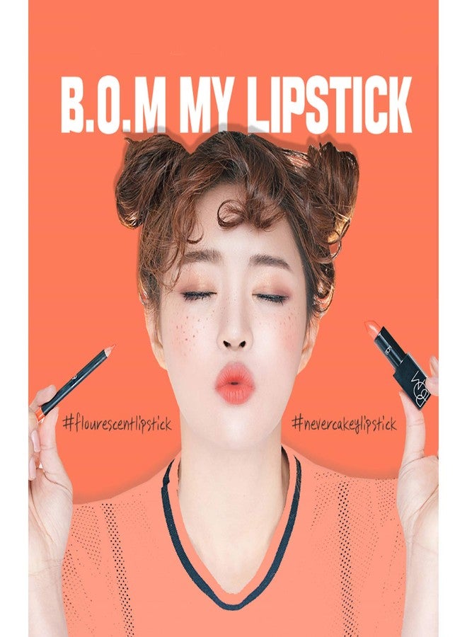 bom My Lipstick #805 Light Coral Long Lasting Strong Coral Matte Lipstick Velvet Texture - Image 2
