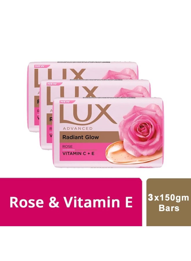 Lux Advanced Radiant Glow Rose Vitamin C + E Beauty Soap Mega Pack 3X150 g - Image 2