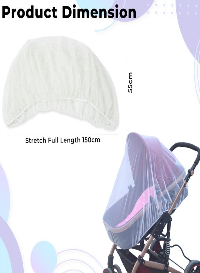 Bembika Baby Stroller Mosquito Net The Ultimate Mosquito Net for Kids, Perfect Pram Net Cover, Ideal Mosquito Net for Baby Strollers and Prams, Compact and Stylish in Nature (White) - Image 3