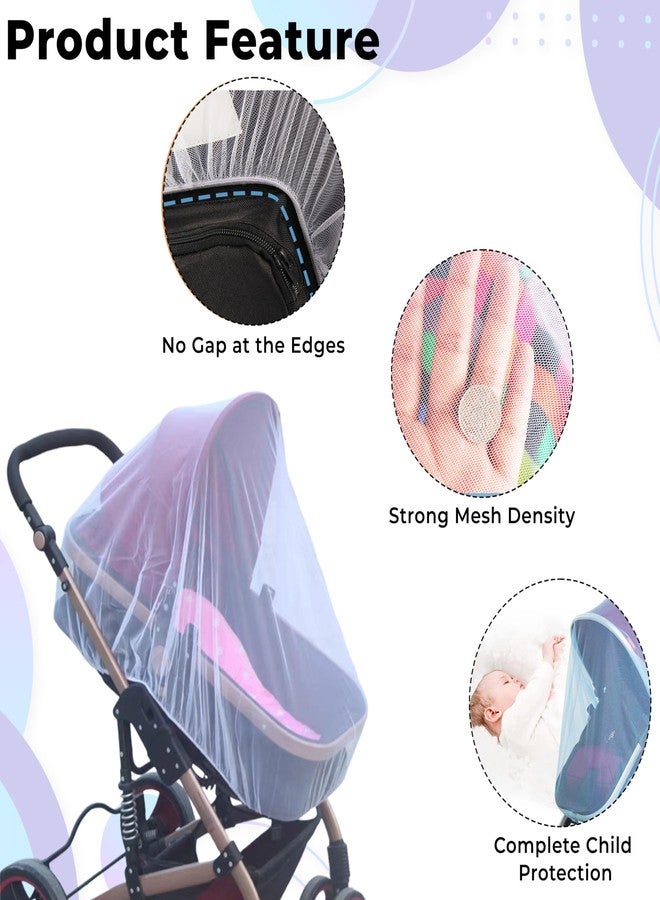 Bembika Baby Stroller Mosquito Net The Ultimate Mosquito Net for Kids, Perfect Pram Net Cover, Ideal Mosquito Net for Baby Strollers and Prams, Compact and Stylish in Nature (White) - Image 4