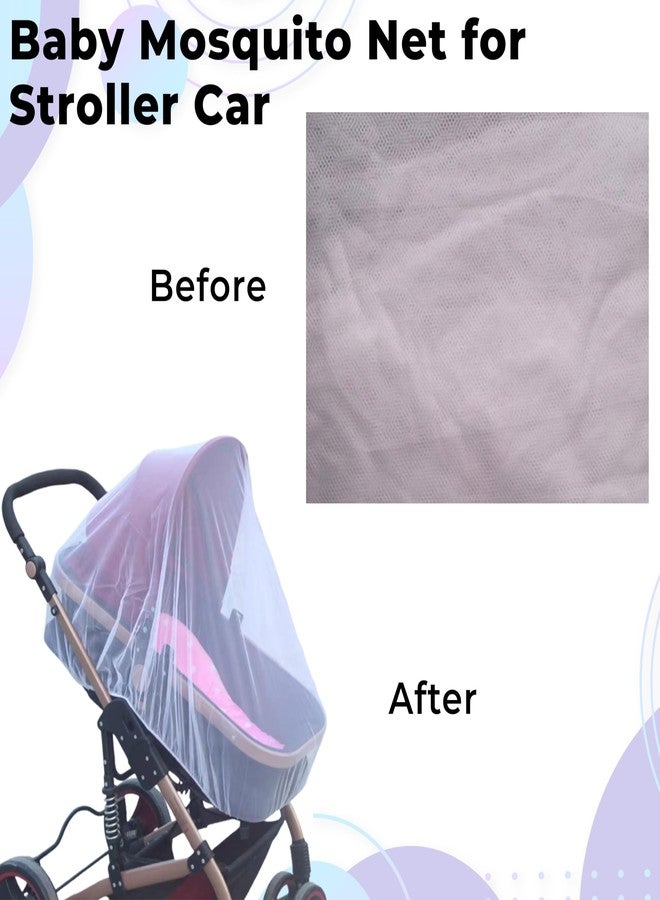 Bembika Baby Stroller Mosquito Net The Ultimate Mosquito Net for Kids, Perfect Pram Net Cover, Ideal Mosquito Net for Baby Strollers and Prams, Compact and Stylish in Nature (White) - Image 2