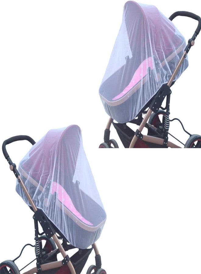 Bembika Baby Stroller Mosquito Net The Ultimate Mosquito Net for Kids, Perfect Pram Net Cover, Ideal Mosquito Net for Baby Strollers and Prams, Compact and Stylish in Nature (White) - Image 1