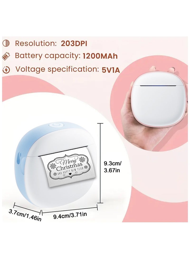 HD Mini Bluetooth Printer - Wrong Questions/Labels/Photos One Click Printing, Portable Thermal Printing Tool, Compatible with iOS/Android Sticker Wireless Inkless Printer with 13 Rolls of Paper, 6 Colored Pens, Essential Tool for Students/Offices  - Image 4
